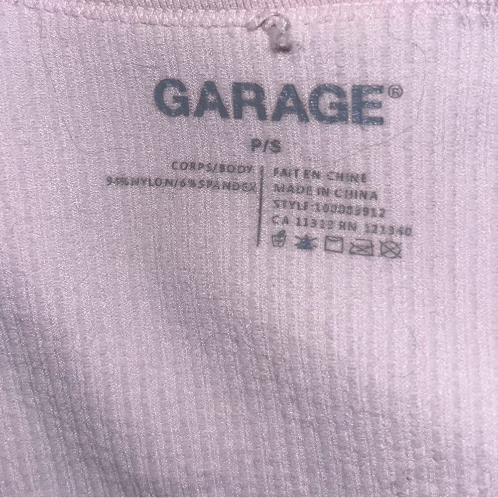 Garage Light Pink Ribbed Crop Top - Picture 3 of 3